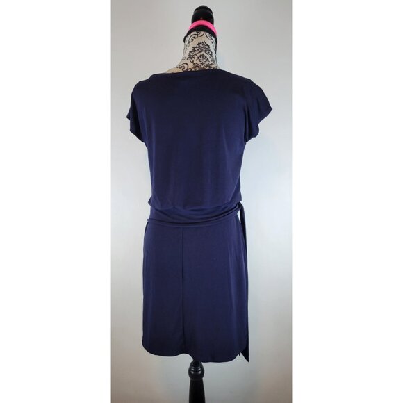 Carole Little Mini Dress Sz 6 Navy Blue Short Sleeve - Picture 5 of 10